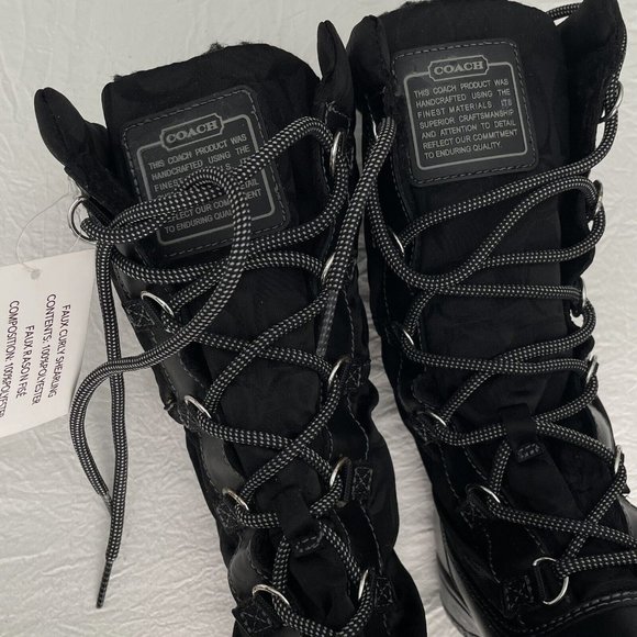 New Coach Shaine Nylon Women’s Snow / Winter Boots Size 5.5 with Coach Monogram - Picture 10 of 15